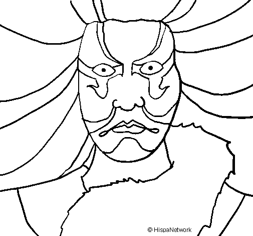 Dibujo de Kabuki para Colorear