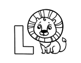 Dibujo de L de León para colorear