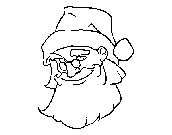 Dibujo de La cara de Papá Noel para Colorear