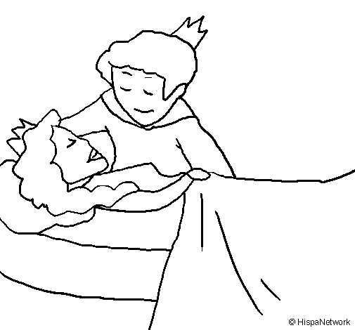 Dibujo de La princesa durmiente y el príncipe para Colorear
