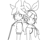 Dibujo de Len y Rin Kagamine Vocaloid