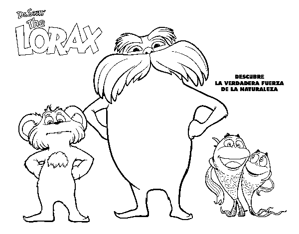Dibujo de Lorax y sus amigos para Colorear