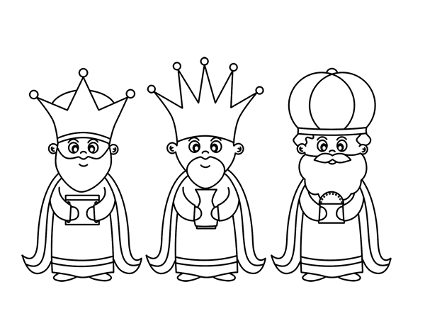 Dibujo de Los 3 Reyes Magos para Colorear - Dibujos.net