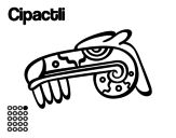 Dibujo de Los días aztecas: el caimán Cipactli para colorear