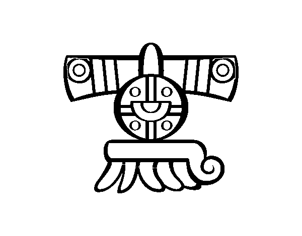 Dibujo de Los días aztecas: la lluvia Quiahuitl para Colorear
