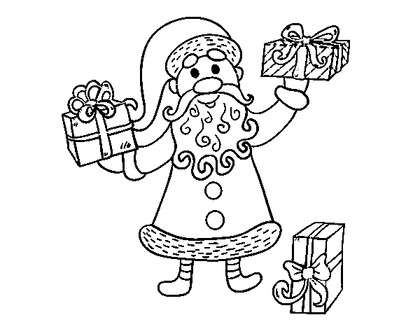 Dibujo de Los regalos de Papá Noel para Colorear
