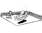 Dibujo de Lucha en el ring para colorear