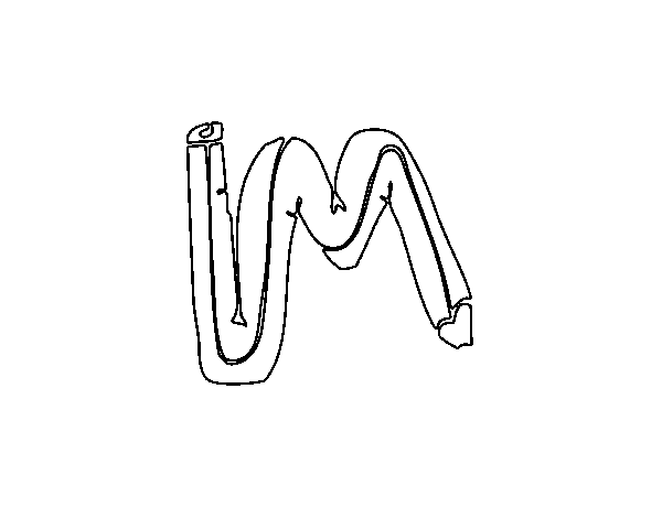 Dibujo de M minúscula para Colorear
