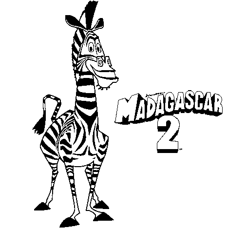Dibujo de Madagascar 2 Marty para Colorear