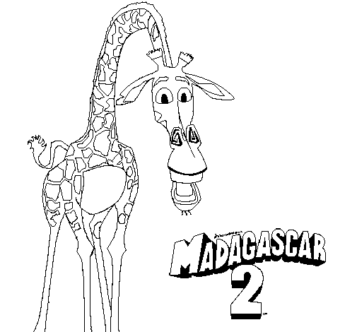Dibujo de Madagascar 2 Melman 1 para Colorear