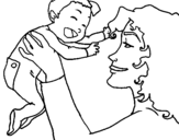 Dibujo de Madre con su bebe 1