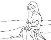 Dibujo de Madre con su bebe