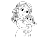 Dibujo de Madre con su hija para colorear