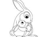 Dibujo de Madre conejo para colorear