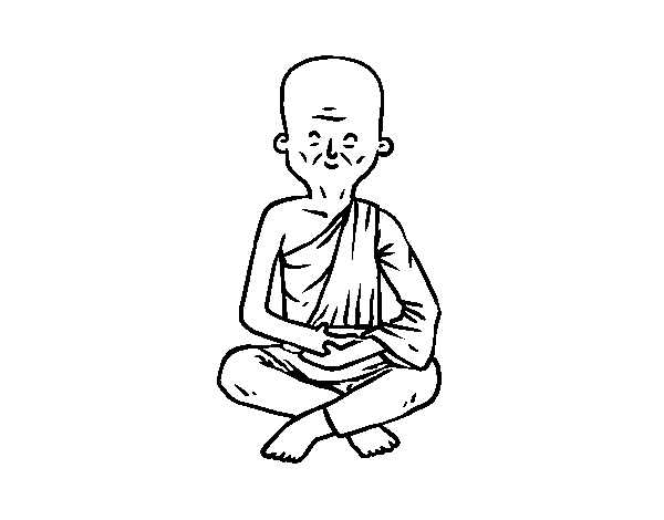 Dibujo de Maestro budista para Colorear