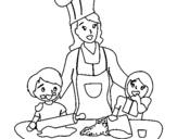 Dibujo de Mama cocinera para colorear