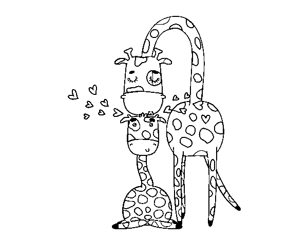 Dibujo de Mamá jirafa para Colorear