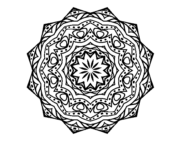 Dibujo de Mandala con estratos para Colorear