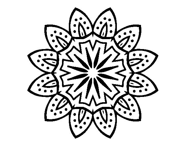 Dibujo de Mandala con pétalos para Colorear