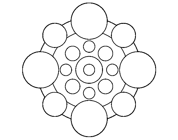 Dibujo de Mandala con redondas para Colorear