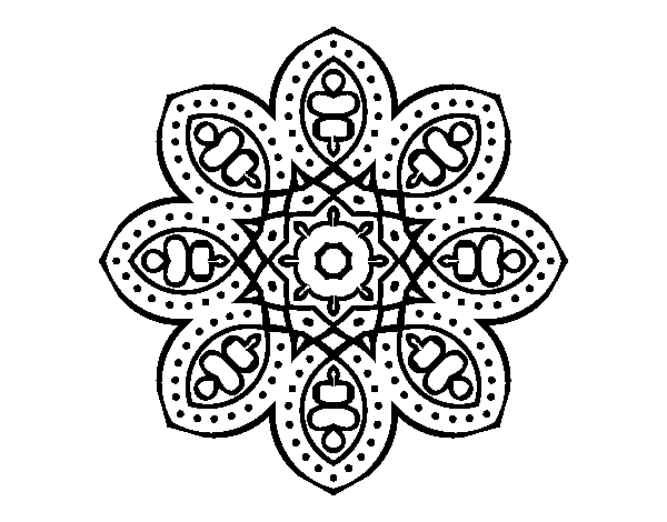 Dibujo de Mandala de inspiración árabe para Colorear