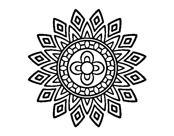Dibujo de Mandala destellos para Colorear