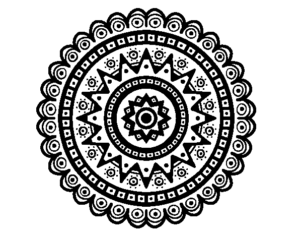 Dibujo de Mandala étnica para Colorear