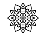 Dibujo de Mandala flor de loto para colorear