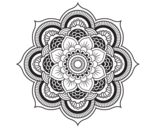 Dibujo de Mandala flor oriental para colorear