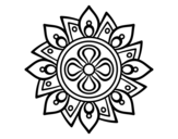 Dibujo de Mandala flor sencilla para colorear
