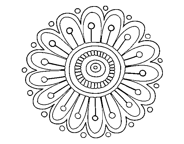Dibujo de Mandala margarita para Colorear