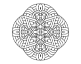 Dibujo de Mandala Maya para colorear