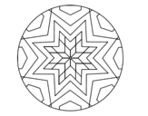Dibujo de Mandala mosaico estrella para colorear