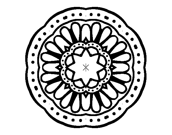 Dibujo de Mandala mosaico para Colorear 
