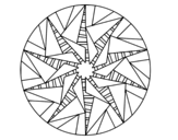 Dibujo de Mandala sol triangular para colorear