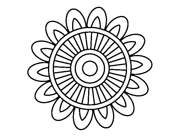Dibujo de Mandala solar para Colorear