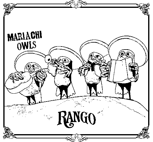 Dibujo de Mariachi Owls para Colorear