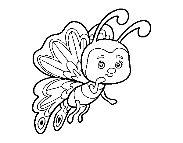 Dibujo de Mariposa coqueta para Colorear