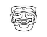 Dibujo de Máscara ancestral azteca para colorear