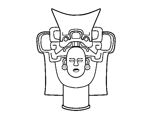 Dibujo de Máscara mexicana antigua para Colorear