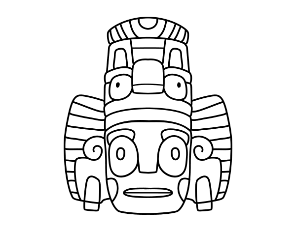 Dibujo de Máscara mexicana de rituales para Colorear 