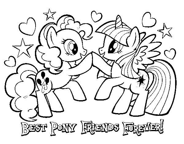 Dibujo de Mejores Pony Amigas para siempre para Colorear