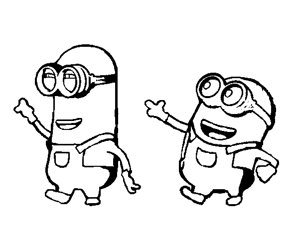 Dibujo de Minions - Tom y Dave para Colorear