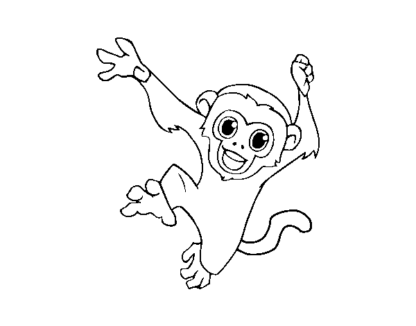 Dibujo de Mono capuchino bebé para Colorear