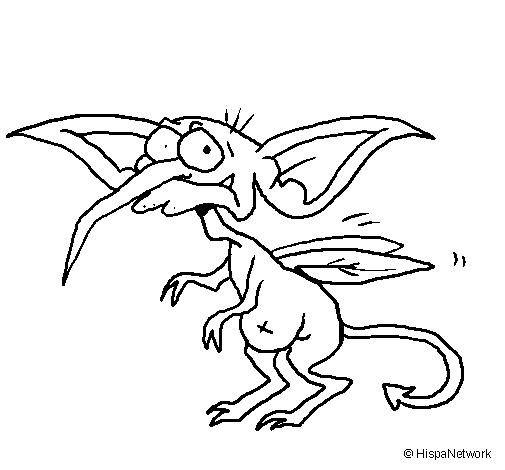 Dibujo de Monstruo con alas para Colorear
