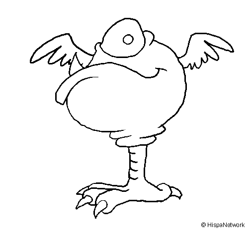 Dibujo de Monstruo con pata de gallo para Colorear 