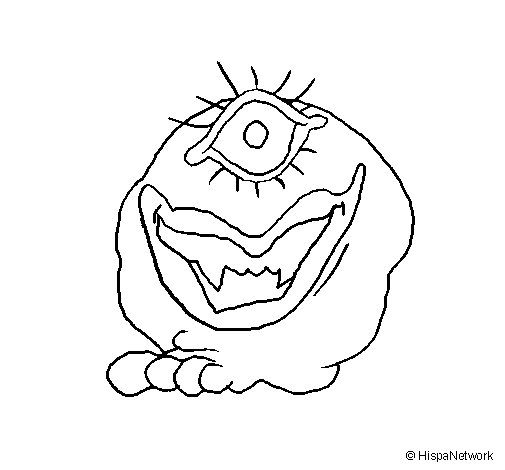 Dibujo de Monstruo de un ojo 1 para Colorear
