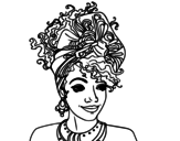 Dibujo de Mujer africana para colorear