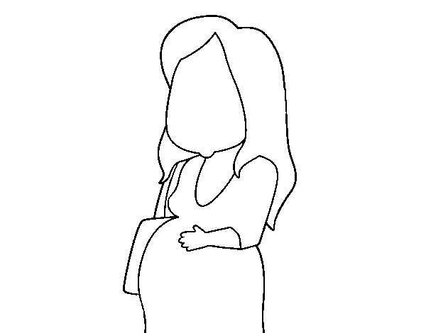 Dibujo de Mujer embarazada para Colorear