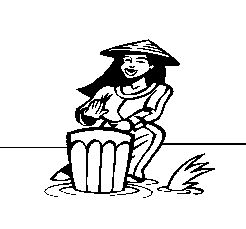 Dibujo de Mujer tocando el bongó para Colorear